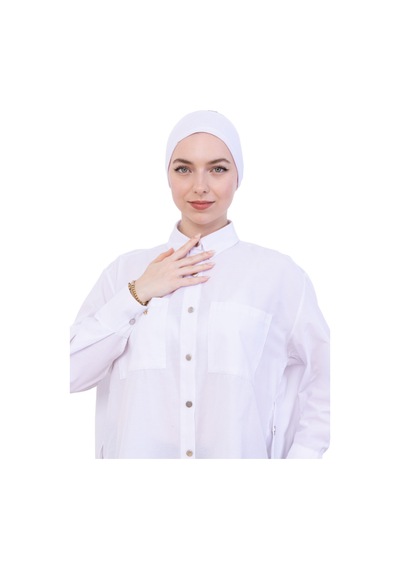 Modish Group Kadın Tesettür Bandana Penye Kaymaz Hazır Şal Eşarp Altı Bone Rahat Kullanım Beyaz