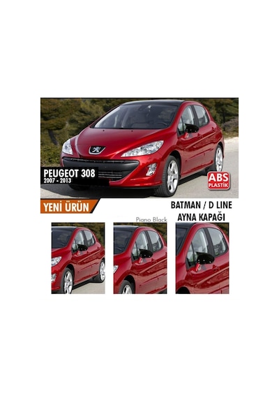 Peugeot 308 (2007 - 2013) Batman Yarasa Ayna Kapağı (piano Black)