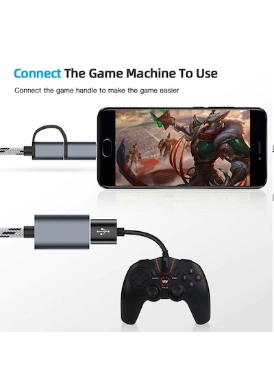 Usb 3.0 Otg To Type C Micro Usb Data Şarj Çevirici Dönüştürücü