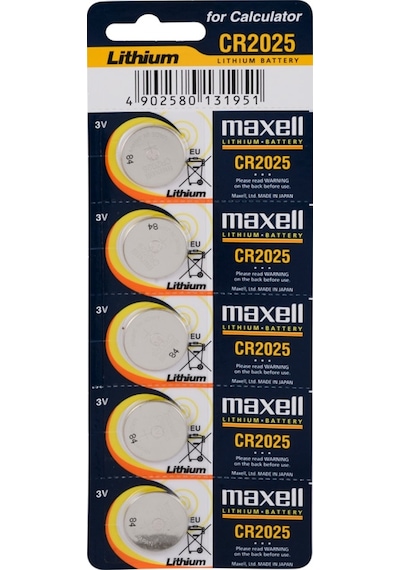 Maxell CR2025 3V Lityum Kartela Düğme Pil 5'li