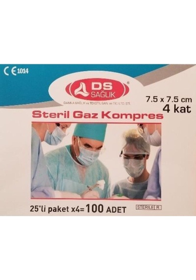 Damla Ds Steril Gazlı Bez Kompres Spanç 7.5 X 7.5cm 100 Adet