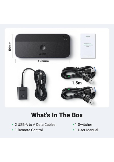 Usb Anahtarı 2pc 3.0 Switcher C 2'si 4 Çıkışlı, Masaüstü Denetleyicisi Kvm 2 A'dan A'ya Kablolu Alüminyum Muhaf