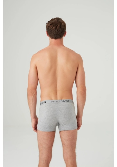 U.S. Polo Assn. Erkek Gri Melanj - Siyah 2 Li Boxer Çok Renkli