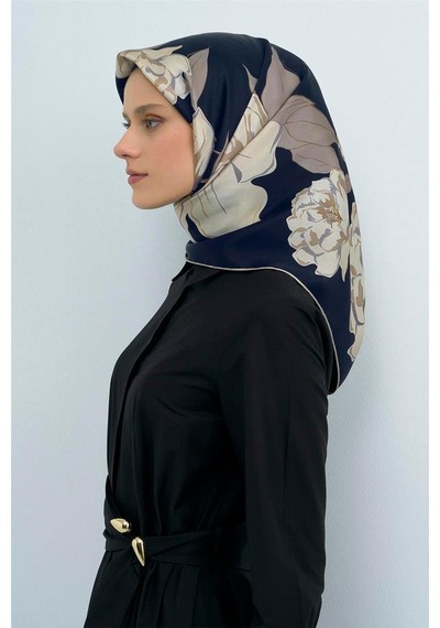 Armine İpek Eşarp 2026 Yaz - 9509-10 Lacivert Twill