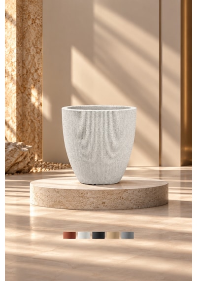Bostann Dekoratif Saksı - Botonıa 030 - 50l - Beyaz 50 Lt
