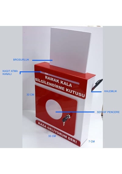 Kırmızı Pleksi A-4 Ramak Kala Kutusu