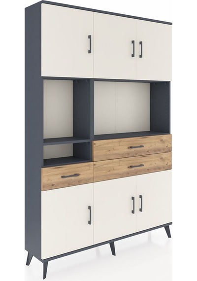 Arges Dolap 9 Raflı 3 Çekmeceli 6 Kapaklı 132x30x195 Antrasit-aytaşı/çam Aytası/atlas Çam Arges Dolap 9 Raflı 3 Çekmeceli 6 Kapaklı 132x30x195 Antrasit-aytaşı/çam Aytası/atlas Çam