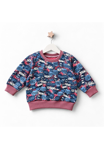 Bebe Bebek Sweatshirt Gri - Kırmızı