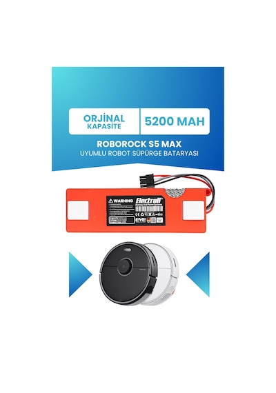 Roborock S5 Max Batarya Kutulu 5200mah Pil Robot Süpürge Batarya