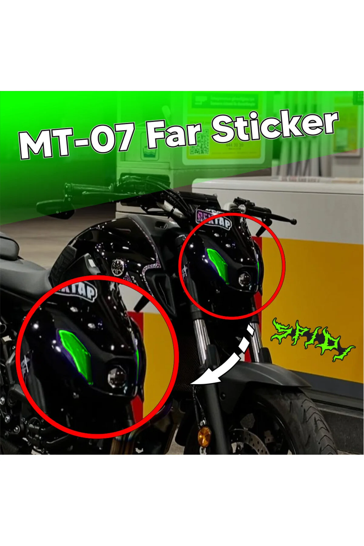 Mt-07 Yeşil Far Sticker