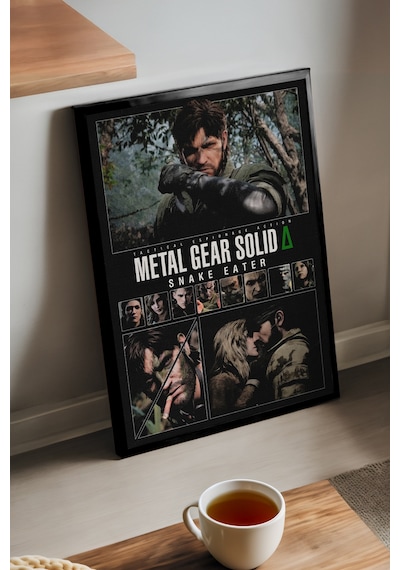 Metal Gear Solid 6 Siyah Ahşap Çerçeveli Poster, Dekoratif Oyun Duvar Tablosu
