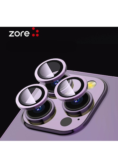 Noktaks Apple Uyumlu iPhone 14 Pro Kamera Lens Koruyucu Safir Parmak İzi Bırakmayan Anti-reflective Cl-12 Turuncu