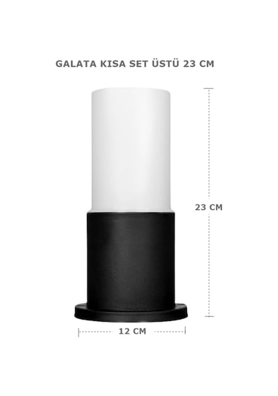 Zita Bahçe Aydınlatması Galata Set Üstü 23 Cm Zita Bahçe Lambası 220v E27 Ip54