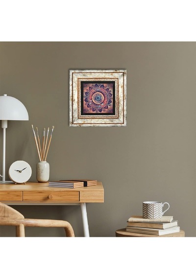 Mandala Taş Duvar Tablosu - Çerçeveli Taş Tablo - Dekoratif Duvar Sanatı - Modern Ev Ve Ofis Duvar Dekoru T1-226