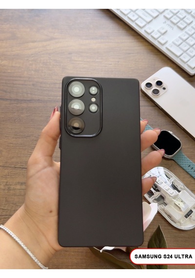 Samsung Galaxy S24 Ultra Uyumlu Süper İnce Mat Ultra Thin Silikon Kılıf Siyah