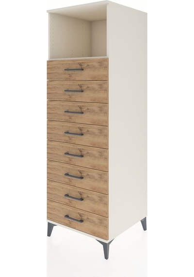 Kronos Dolap Tek Raflı 8 Çekmeceli 60x59x182 Aytaşı-çam Aytaşı