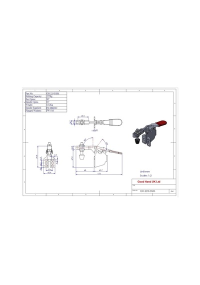 Goodhand Gh-225-dsm Yatay Geçişli Kelepçe Yan Montaj 227 Kg Kap