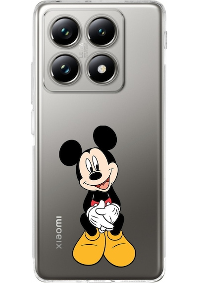 Xiaomi Mi 14t Pro İle Uyumlu Mickey Mouse 1 Baskılı Kamera Korumalı Şeffaf Kılıf Şeffaf