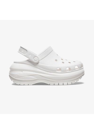 Crocs Classic Mega Crush Kadın Beyaz Terlik Düz 207988 BEYAZ Beyaz