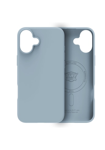 Apple Uyumlu iPhone Buff 16 Plus Magsafe Rubber Fit Silikon Kılıf Light Blue
