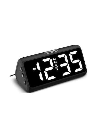 Yatak Odaları İçin Dijital Çalar Saat, Çift Alarmlı Yüksek Sesli Çalar Saat, Kalın Rakamlar, 5 Dimmer, 4 Cilt, Erteleme, Derin Uyuyanlar İçin Başucu Saati, Çocuklar Gençler Yaşlılar, Takmalı