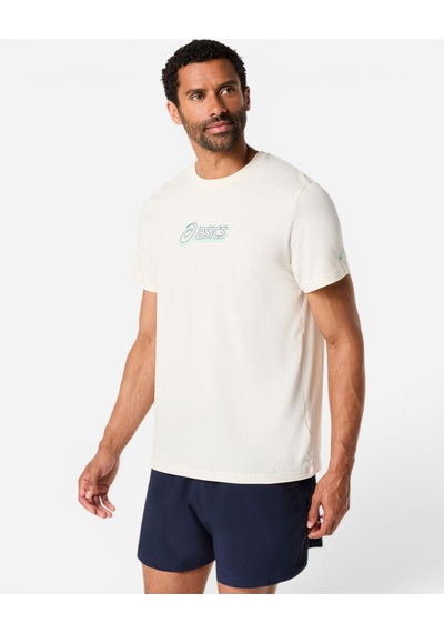 Asics Asıcs Logo Graphıc Tee Erkek Bej Kısa Kollu Tshirt 2031f334-100