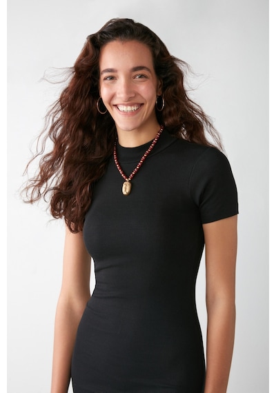 Grımelange Layana Bodycone Slim Fit Siyah Tekli Elbise