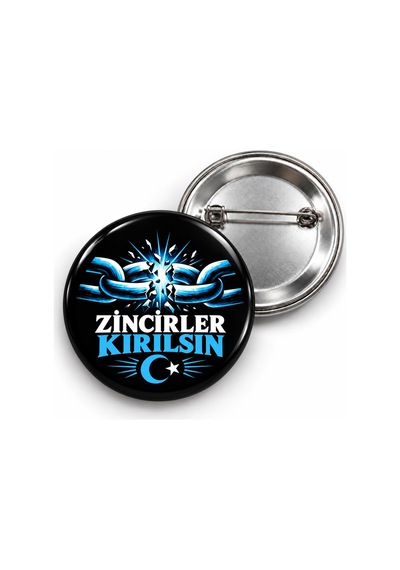 Zincirler Kırılsın - Doğu Türkistan - 58mm Rozet Çok Renkli