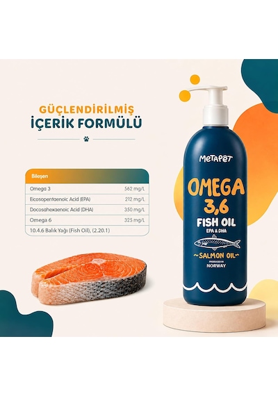 Köpekler İçin Somon Balık Yağı Omega 3-6, Epa & Dha 200 Ml