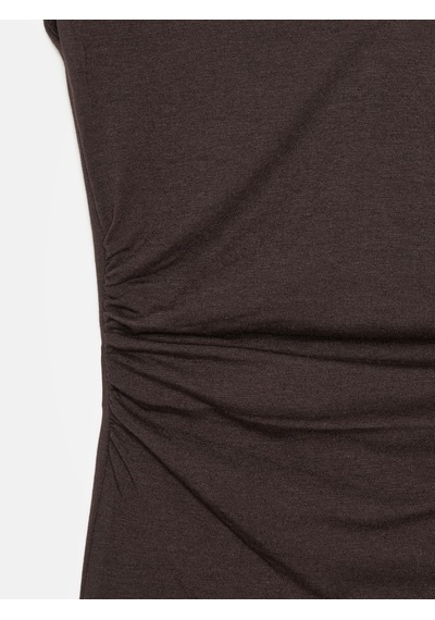 Dilvin 21222 V Yaka Basic Top-koyu Kahve