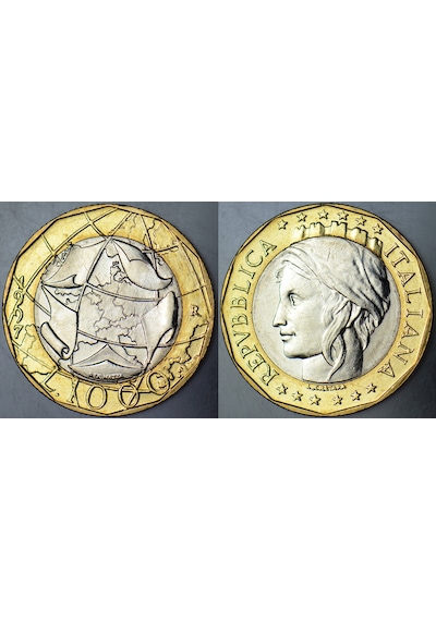İtalya 1000 Liret 1997 Bimetal Çil.