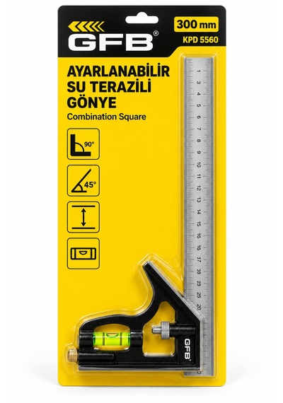 Gfb 300 Mm Ayarlanabilir Su Terazili Gönye