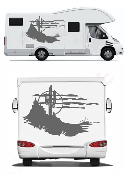 Kaktüs Ve Vahşi Batı Sticker - Araba Oto Motosiklet Karavan Cam Sticker - 00126 60x40 Cm
