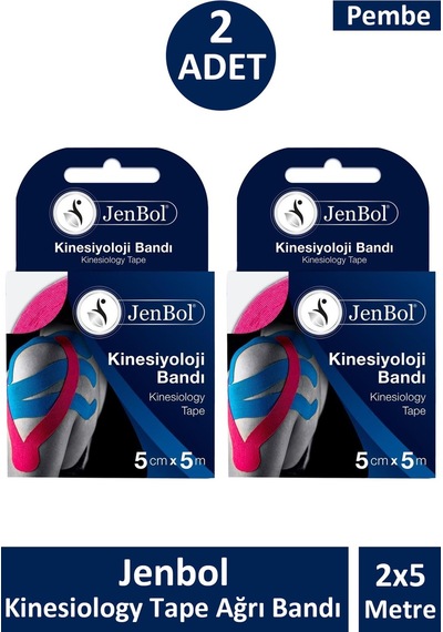 Jenbol Kinesiology Tape  Bandı 5 Cm X 5 M - Pembe 2 Adet
