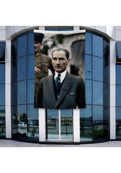 Mustafa Kemal Atatürk Portre Poster Poster Bayrak Raşel Kumal 4x6 Metre Ata38 Diğer
