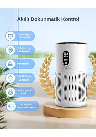 M03n Aura Hepa 13 Filtreli 3 Katmanlı Aromaterapili 185m3 Hava Temizleme Makinesi