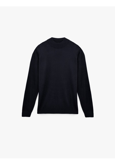 Koton Uzun Kollu Regular Fit Dik Yaka Basic Triko Kazak Lacivert 6wam70003ht Lacivert