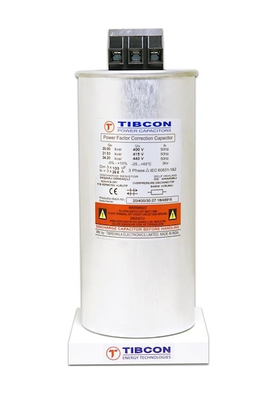 TİBCON 20Kvar 400V Trifaze Silindir Tip Kondansatör