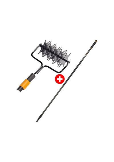 Fiskars 136524 Quickfit Çim Havalandırıcı + Grafit Sap 156 Cm