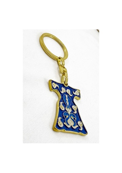 Lacivert Desenli Kaftan Metal Anahtarlık, Hediyelik Anahtarlık