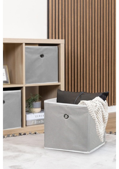 2 Adet Çok Amaçlı Raf Organizer Saklama Kutusu 30 X 30 X 3 Kumaş 30 X 30 Gri Tr Diğer