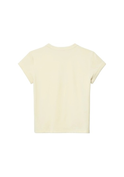 Calvin Klein Ss Velour Logo Tee Kadın Krem T-shirt