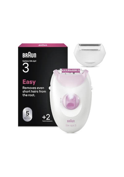 Braun Silk Épil 3 Kablolu Epilatör, Kalıcı Pürüzsüz Cilt, 3-031