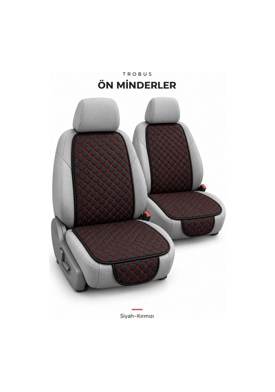 Citroen C4 2011-2018 Kapitone 7'li Terletmez Kumaş Koltuk Minderi Siyah Kırmızı