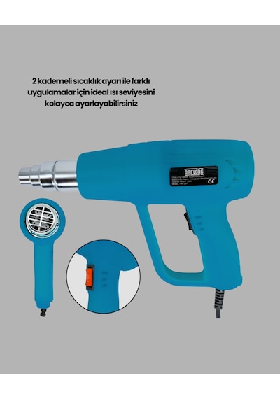 Endüstriyel 2000w Isı Tabancası Plastik Boru Lehim Boya Çıkarma