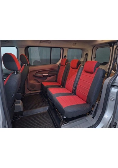 Favori Kırmızı Serisi Renault Kangoo İle Uyumlu Tam Set Oto Koltuk Kılıfı Arka Koltuk 2+1