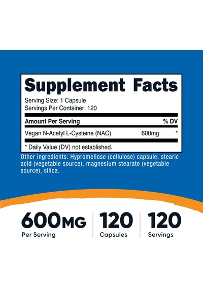 Nutricost Na.c 600 Mg 120 Kapsül Dmmedicineden Usa Menşeii