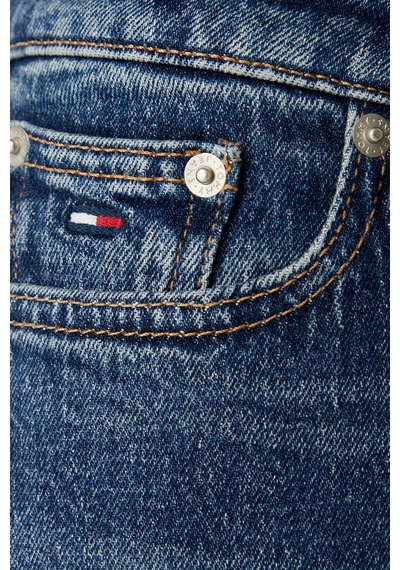 Tommy Jeans Yüksek Bel Pamuklu Wide Leg Jeans Kadın Kot Pantolon Dw0dw23019 1bk Mavi