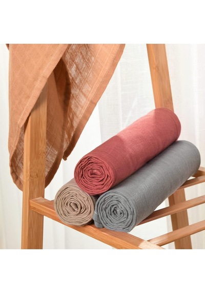 Muslin Kundak Bezi 4'lü Set Ultra Yumuşak ve Nefes Alabilir Pamuk 120x120 CM Kiremit