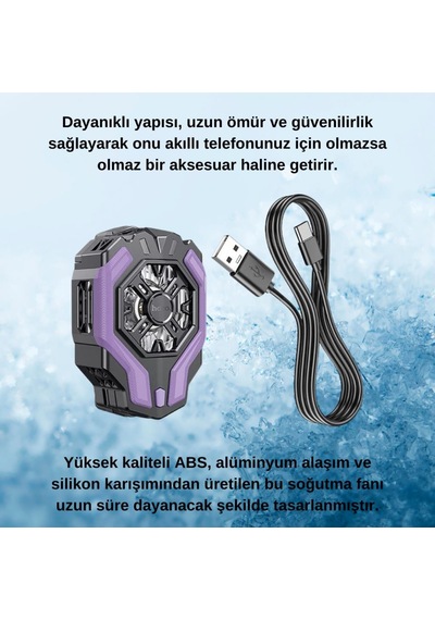 Polham Universal Işıklı Radyatörlü Süpercool Oyuncular İçin Telefon Soğutma Fanı, Kompakt Soğutucu